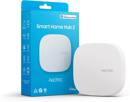 Vista 10 de Aeotec Smart Home Hub, funciona como un concentrador SmartThings, Z-Wave, Zigbee, Matter Gateway, compatible con Alexa, Google Assistant, WiFi