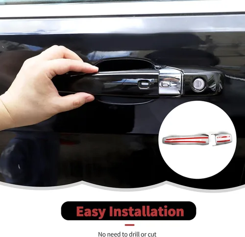 Vista 4 de RT-TCZ Cubierta de espejo retrovisor para manija de puerta, kit de decoración exterior, accesorios de decoración para Jeep Grand Cherokee 2011-2020