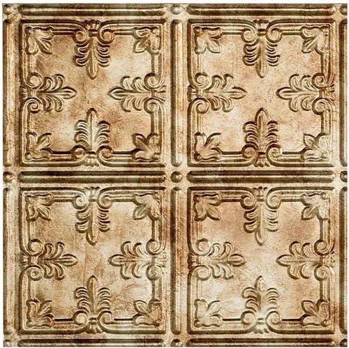 Vista 15 de FASÄDE - Panel adhesivo para techo de vinilo decorativo con estilo/patrón tradicional de 2 x 4 pies en plata entrecruzada (paquete de 5)