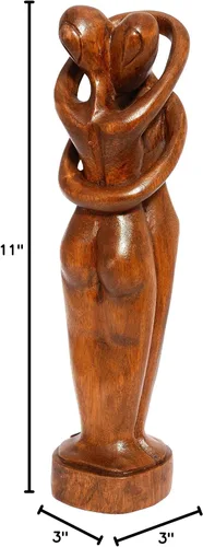 Vista 6 de G6 Collection Estatua de escultura abstracta de madera de 12 pulgadas hecha a mano – Amor eterno – Regalo de arte decorativo para decoración
