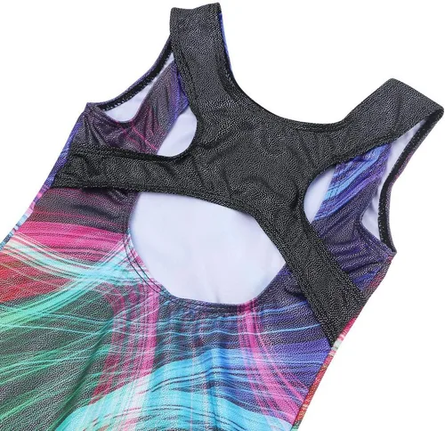 Vista 6 de XFGIRLS Leotardos de gimnasia para niñas, brillantes de una sola pieza, ropa deportiva, ballet, danza, leotardos atléticos