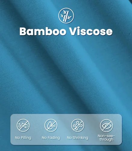 Vista 5 de NACHILA Camisones para mujer, viscosa hecha de bambú, cuello en V, manga corta, ropa de dormir fresca