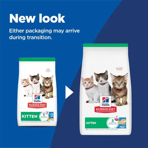 Vista 2 de Hill's Science Diet Comida seca para gatos gatitos, pescado marino y arroz integral, bolsa de 7 libras
