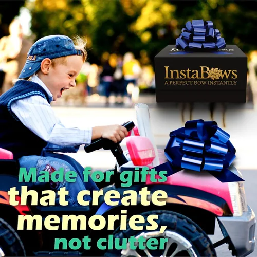 Vista 7 de Lazo de regalo grande azul de 12 pulgadas, lazo metálico con cuerda de tirar perfecto para envolver regalos, grandes presentes, autos, bicicletas