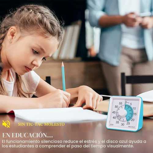 Vista 4 de Secura Temporizador visual de 60 minutos, temporizador de aula, temporizador de cuenta regresiva para niños y adultos, herramienta de gestión