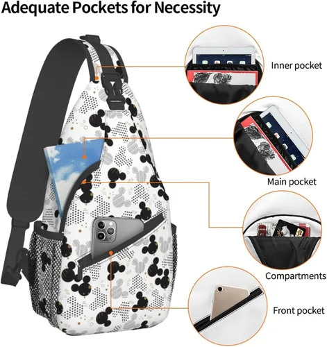 Vista 3 de Pcoxeim Bolso bandolera para mujeres y hombres, regalos cruzados, bolsas de pecho de moda, mochila cruzada para viajes, deportes, correr