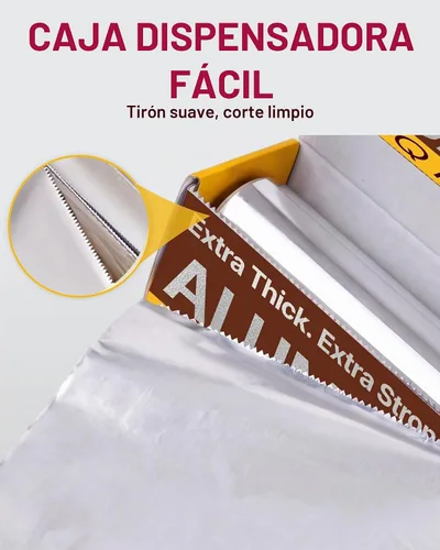 Vista 6 de Katbite Rollo de papel de aluminio, resistente de 12 pulgadas x 150 pies, rollo de aluminio resistente de 30 micras de grosor con cortador