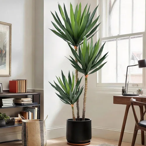 Vista 9 de Árbol de agave artificial de 5 pies con protección UV, 88 hojas