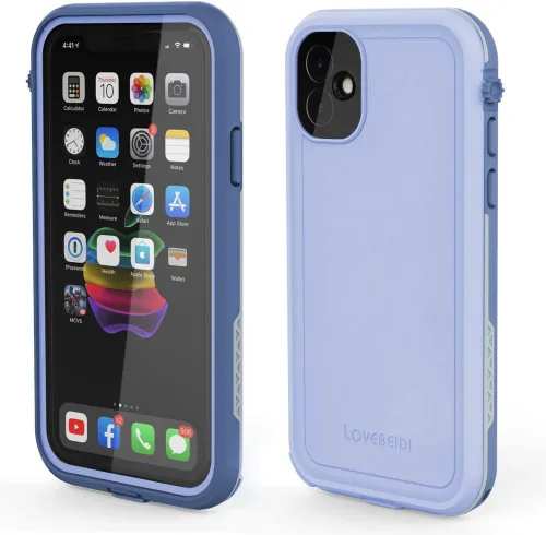 Vista 9 de funda impermeable para IPhone de 6.1 con protector de pantalla sub-acuático a prueba de golpes, cuerpo completo a prueba de polvo, funda resistente