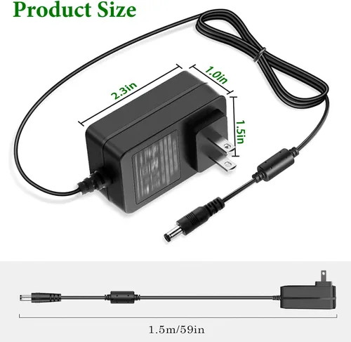 Vista 8 de Adaptador de fuente de alimentación de 9 V, 2 A, CA 100-240 V a CC 9 V, certificado UL, compatible con 9 voltios, 2 A, 1.5 A, 1 A, 0.5 A, 2000 mA
