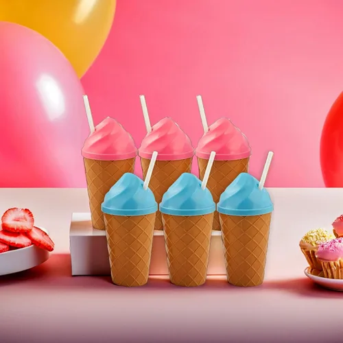 Vista 3 de Fun Express Ice It - Paquete de 12 fiestas con forma de hielo para niños, sin BPA para fiestas de cumpleaños y eventos de verano