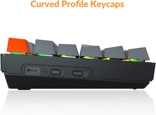Vista 7 de Keychron Teclado mecánico K8 inalámbrico intercambiable en caliente Bluetooth 5.1USB con cable, teclado de computadora Tenkeyless de 87 teclas