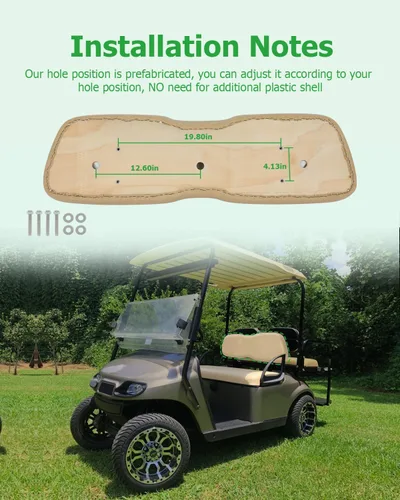 Vista 7 de Conjunto de cojín de asiento delantero de carrito de golf para Club Car DS 2000.5-up, bronceado, cojín de repuesto individual Respaldo del asiento