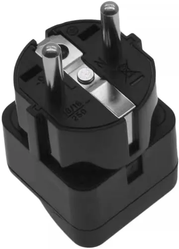 Vista 7 de Toptekits - Paquete de 2 adaptadores universales de enchufe de viaje, Schuko europeo tipo E/F, convertidor de enchufe internacional a europeo Negro