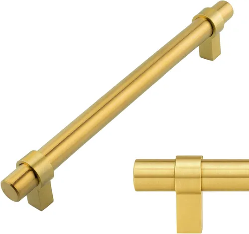 Vista 20 de Modket Paquete de 1 manija estilo barra europea de oro cepillado para gabinete de acero inoxidable 304 de 2 pulgadas