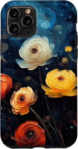 Vista 29 de Gorgeous Star Night Ranunculus Flowers Famous Painting Case for iPhone 17