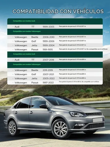 Vista 3 de YHTAUTO adaptadores para ruedas con buje céntrico 5x100/5x112mm, 20mm, compatibles con modelos Audi, Volkswagen, TT, Beetle, Golf, Jetta, Passat
