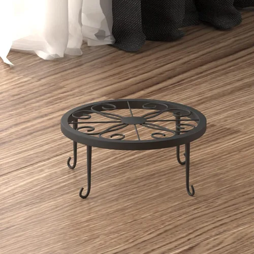 Vista 4 de TYZ Juego de 3 soportes de metal para plantas en maceta (negro)
