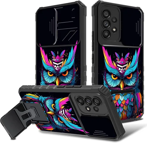 Vista 19 de Funda para Samsung Galaxy A53 5G con funda para cámara y soporte de soporte, resistente, a prueba de golpes, TPU funda protectora para Samsung Flor