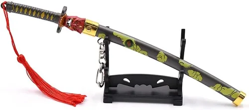 Vista 5 de Batustou 8.66" Valorant Onimaru Kunitsuna Katana Key Chain Mini Sword Game Katana Keychain Backpack Keyring Desk Decoration
