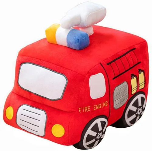 Vista 11 de XIYUAN Cojín de peluche rojo de autobús escolar con diseño de caricaturas, cojín de felpa para regalo de cumpleaños de niños (11 x 7 x 6 pulgadas)