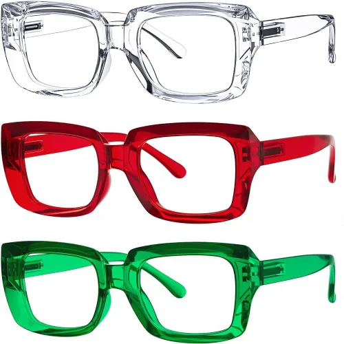 Vista 38 de Eyekepper - Juego de 4 gafas elegantes para mujer, anteojos cuadrados de gran tamaño para mujer