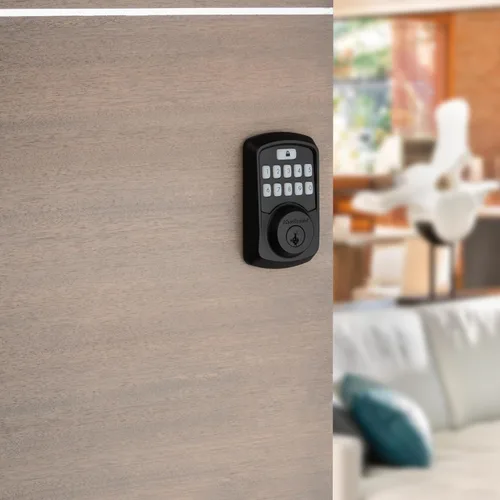 Vista 8 de Kwikset 99420-003 Aura - Cerradura de puerta con teclado programable Bluetooth con seguridad SmartKey, Negro Hierro