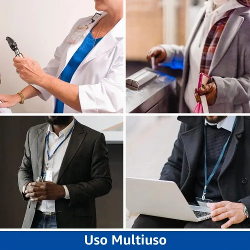 Vista 7 de Paquete de 10 portatarjetas de identificación horizontal, portatarjetas de plástico transparente, funda protectora para identificación de trabajo