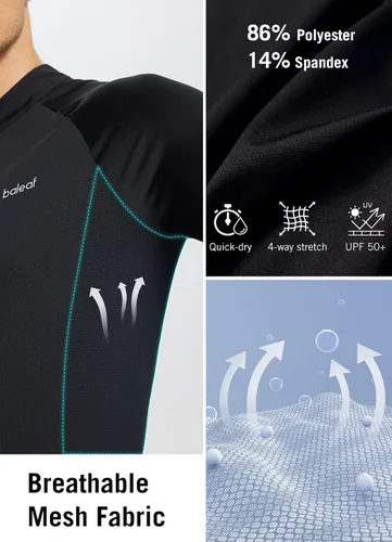 Vista 3 de BALEAF Camiseta de ciclismo de manga larga para hombre para ciclismo de carretera para bicicleta de montaña bolsillos con cremallera completa UPF50