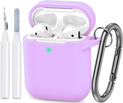Vista 16 de Funda compatible con AirPods, cubierta protectora de silicona completa a prueba de polvo diseñada para Apple AirPods de 1.ª y 2.ª