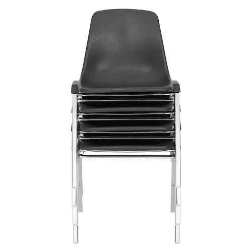 Vista 3 de NPS® Serie 8100 - Silla apilable con carcasa de polietileno, color negro