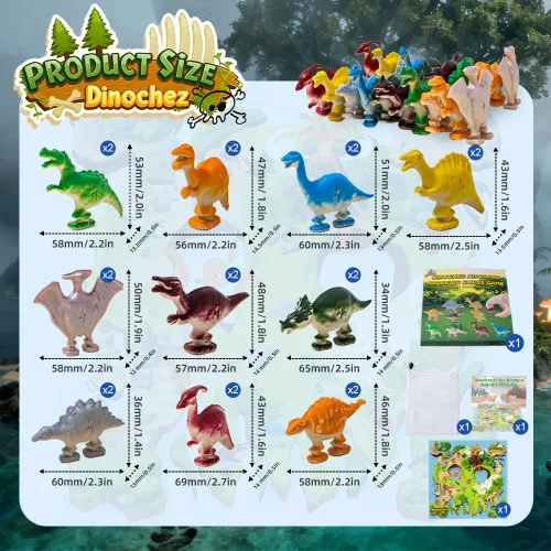 Vista 2 de Dinochez - Juego de ajedrez de dinosaurio, 20 piedras de dinosaurio y bolsa de almacenamiento portátil, juegos de mesa de estrategia