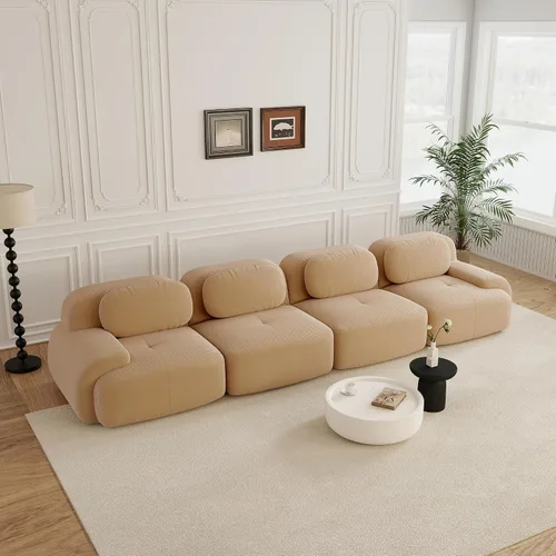 Vista 67 de Sofás modulares sin hueso de 152.8 pulgadas para sala de estar, sofá modular con diván en forma de L, cómodo asiento profundo tapizado de tela