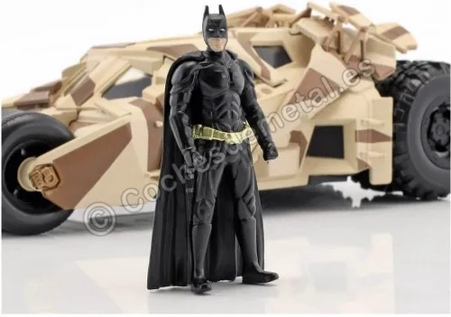 Vista 4 de Jada Toys 1:24 2008 Dark Knight Camouflage Batmobile - Coche fundido a presión con figura de Batman de 2.75 pulgadas, juguetes para niños y adultos