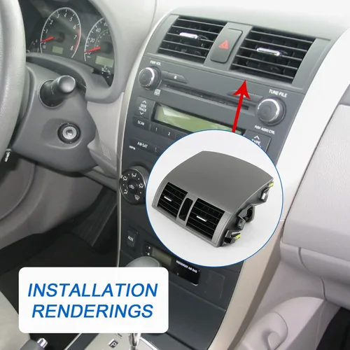 Vista 6 de DICMIC Panel de ventilación de salida de aire acondicionado para tablero central compatible con Toyota Corolla 2008-2013 Reemplazo # 55663-02060