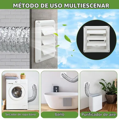 Vista 7 de Glooglitter Kit de ventilación de secadora Tubo de conducto de secadora de 4 pulgadas Conector de manguera de ventilación Kit de conductos de pared