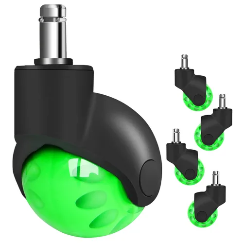 Vista 11 de Ruedas de bola de 2 pulgadas, Hirate Ruedas de bola de rotación universal de 360 grados con cubierta de nylon para sillas de oficina y muebles