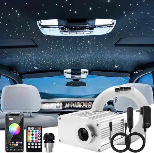 Vista 13 de ATOKEE Kit de Luminarias de Techo de Estrellas de 10W 150pcs 0.076cm 1.98m, Luces de Fibra Óptica con Efecto de Estrellas y Sonido Activadas