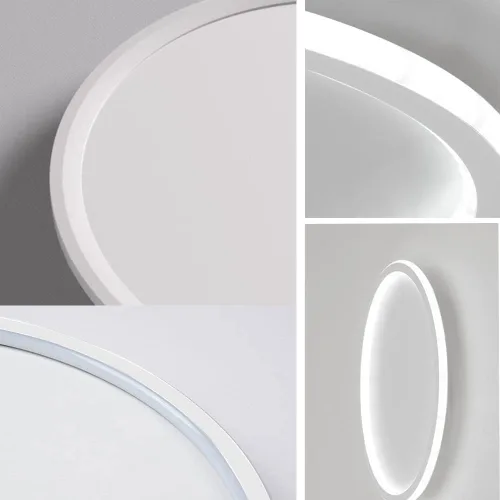 Vista 7 de Lámpara de techo LED regulable de montaje empotrado, lámpara de techo empotrada redonda moderna de 12 pulgadas con ajuste de aplicación, lámpara
