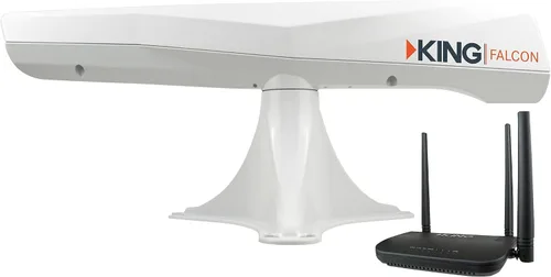 Vista 2 de KING KF1001 Falcon Antena WiFi direccional automática con enrutador WiFiMax y extensor de alcance - Negro