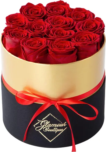Vista 10 de GLAMOUR BOUTIQUE Rosas eternas preservadas en una caja, flores para siempre, rosa para siempre en una caja para esposa o ella, regalo de flores Azul