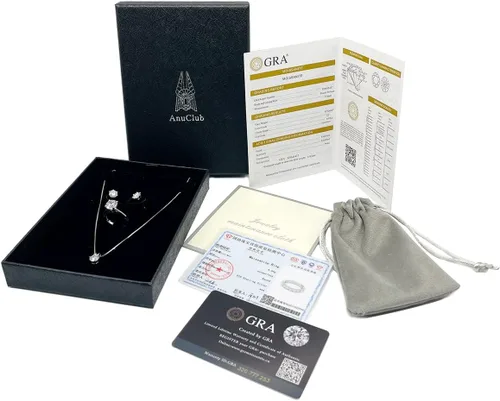 Vista 9 de AnuClub 1235CT Anillo solitario de moissanita de seis puntas, anillo de plata de ley 925, regalo para boda, compromiso y aniversario con certificado