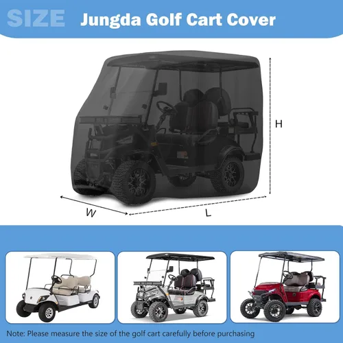 Vista 2 de Funda para carrito de golf, impermeable, universal, para 2/4/6 pasajeros, accesorios para carrito de golf para almacenamiento al aire libre