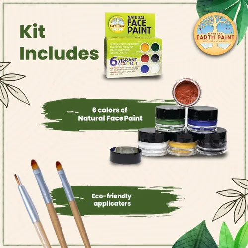 Vista 2 de EARTH PAINTS Kit de pintura facial natural, 7 colores, 1 unidad
