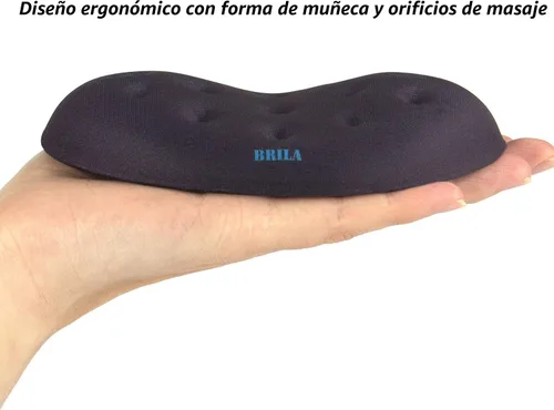 Vista 3 de BRILA Almohadilla de Soporte Ergonómica de Espuma Viscoelástica para Reposamuñecas de Ratón para Computadora, Laptop, Trabajo de Oficina