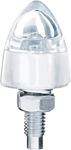 Vista 10 de United Pacific 10863 - Sujetador de placa de matrícula LED con acabado cromado estilo bala, cableado original, hardware de montaje incluido – Ámbar