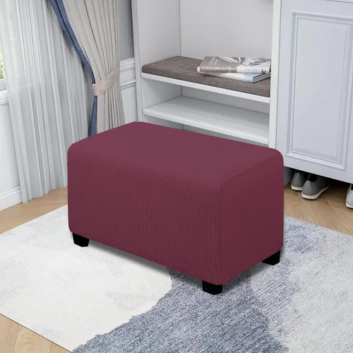 Vista 2 de Easy-Going Funda Elástica para Otomana Taburete de Almacenamiento Plegable Protector de Muebles Funda Rectangular Suave con Parte Inferior Elástica