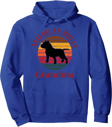 Vista 3 de Retro Bully American Grandma Bulldog Lover Grandmother Pet Pullover Hoodie