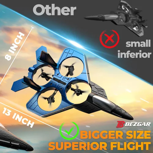 Vista 3 de BEZGAR Avión RC丨F-22 Raptor Mini Avión, Avión a Chorro de Control Remoto Dron de Acrobacias, Listo para Volar Caza para Adultos y Niños Juguete