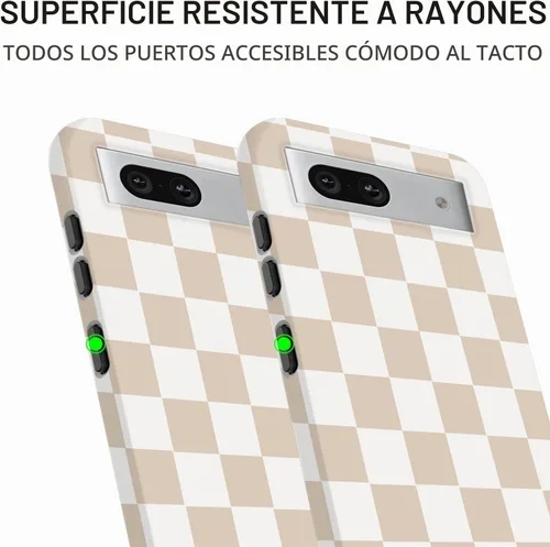 Vista 5 de Funda compatible con Google Pixel 7a, 2 en 1, delgada, resistente, híbrida, policarbonato duro, silicona suave, parachoques resistente tablero
